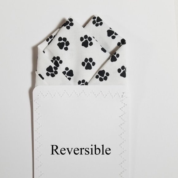 New - Paw Prints Cotton Pre-Folded Pocket Square Handkerchief Insert - Picture 6 of 6